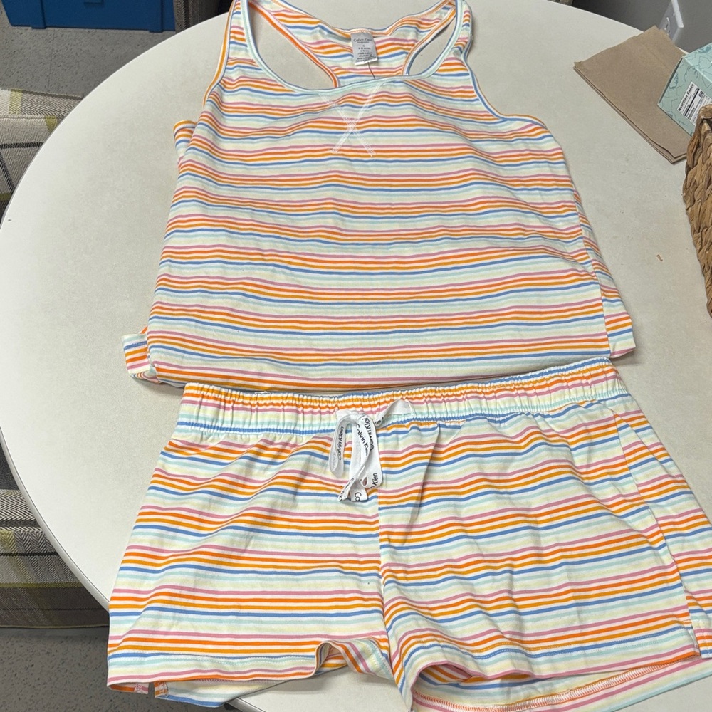 Calvin Klein Collection Striped Pajama Set - Multicolor